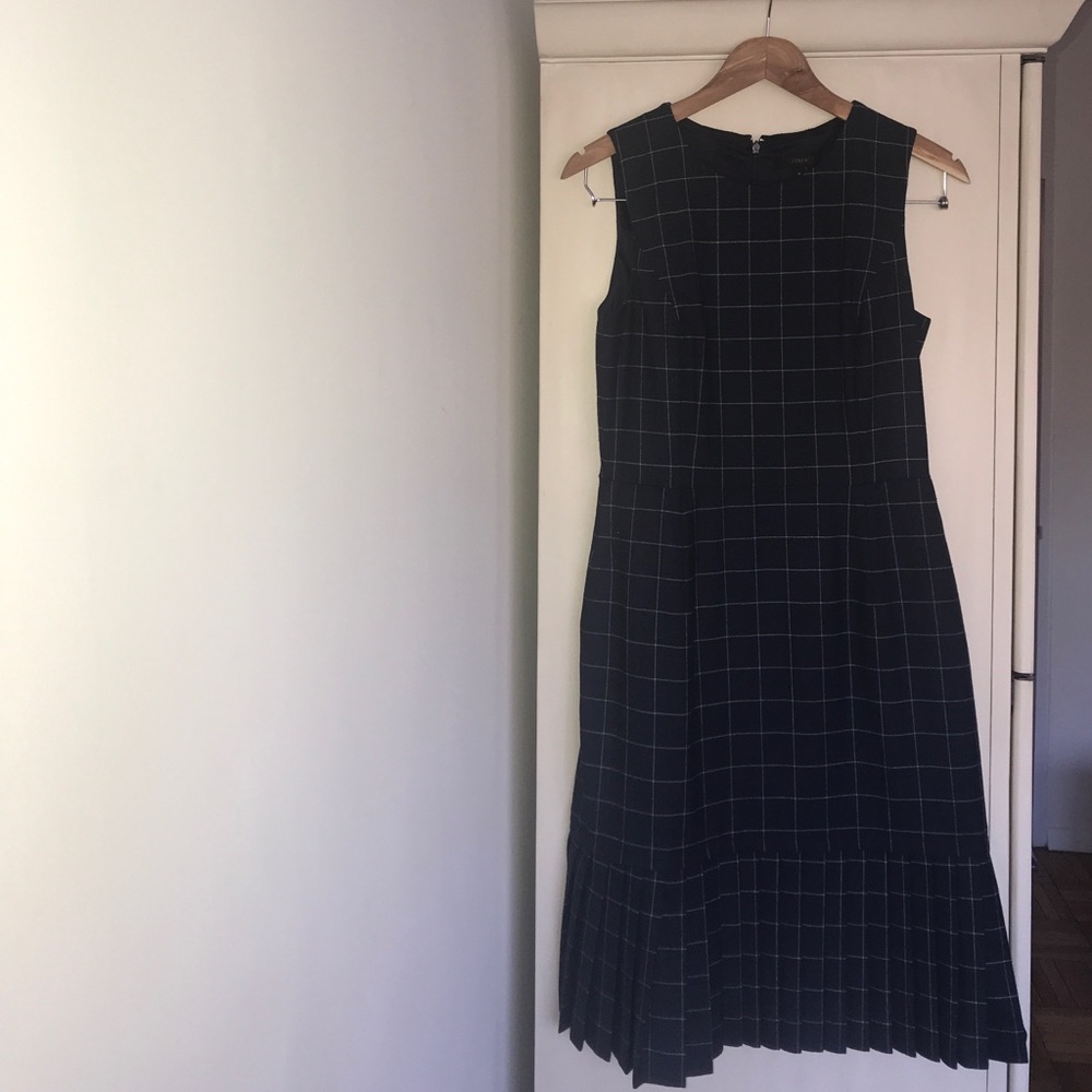 J Crew blue plaid jumper dress